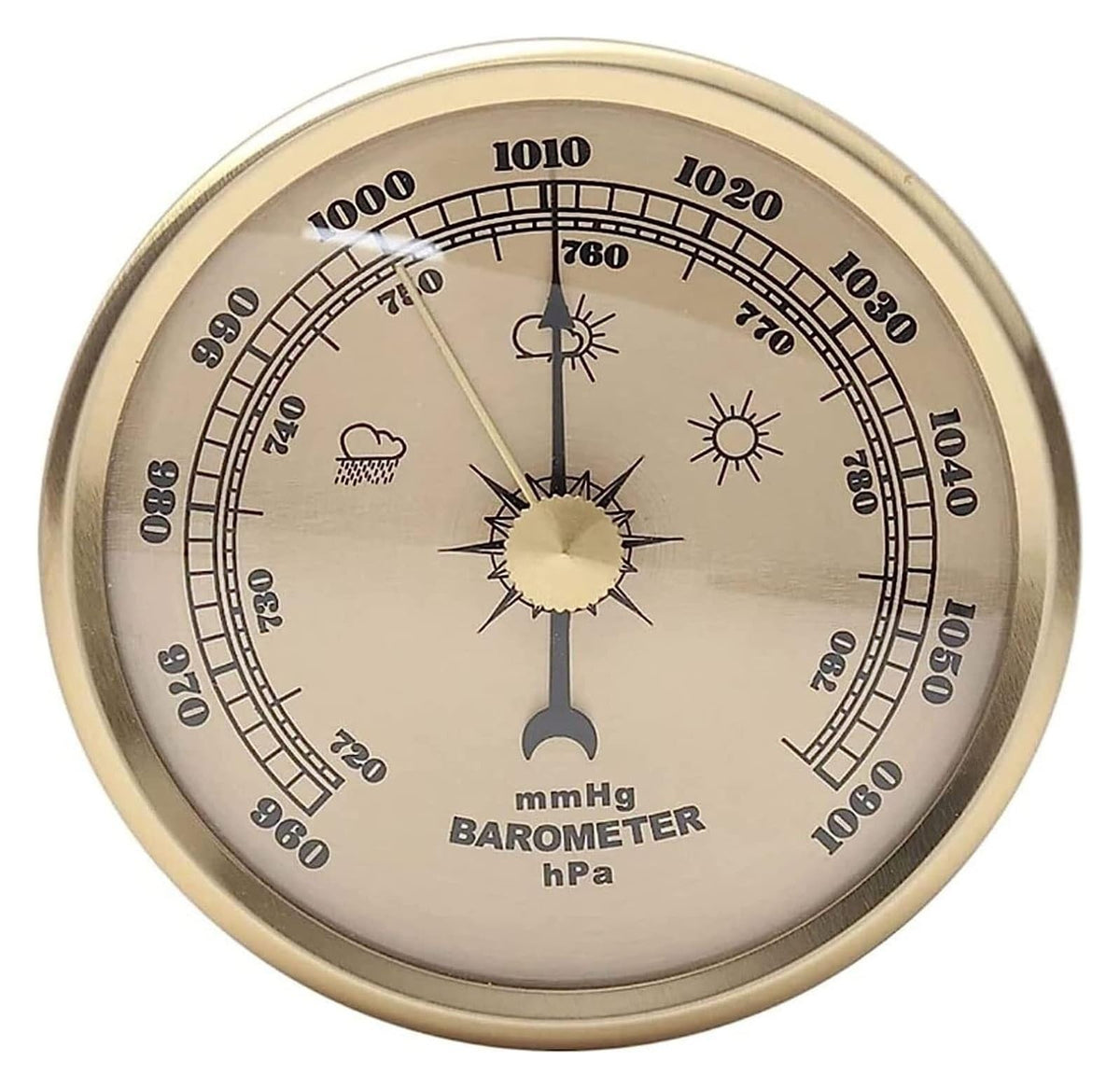 DXYOYONGMZ 3 in 1 Barometer, Traditional Barometer, Round Dial Air Weather Station, Gold