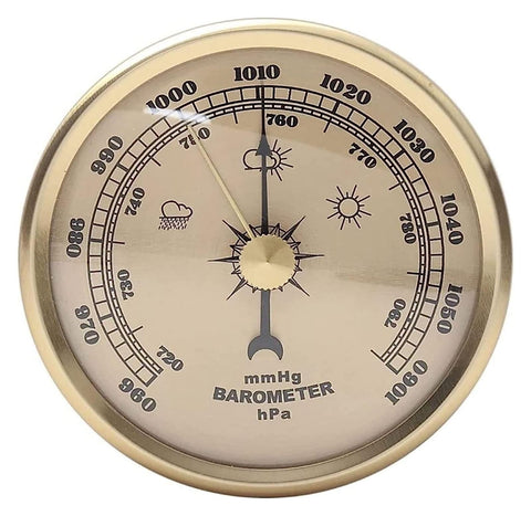 DXYOYONGMZ 3 in 1 Barometer, Traditional Barometer, Round Dial Air Weather Station, Gold