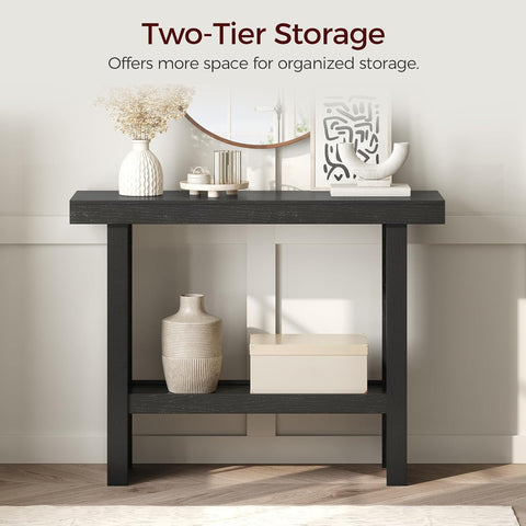 MAHANCRIS Modern Console Table, 39.4" Black Rectangular Entryway Table