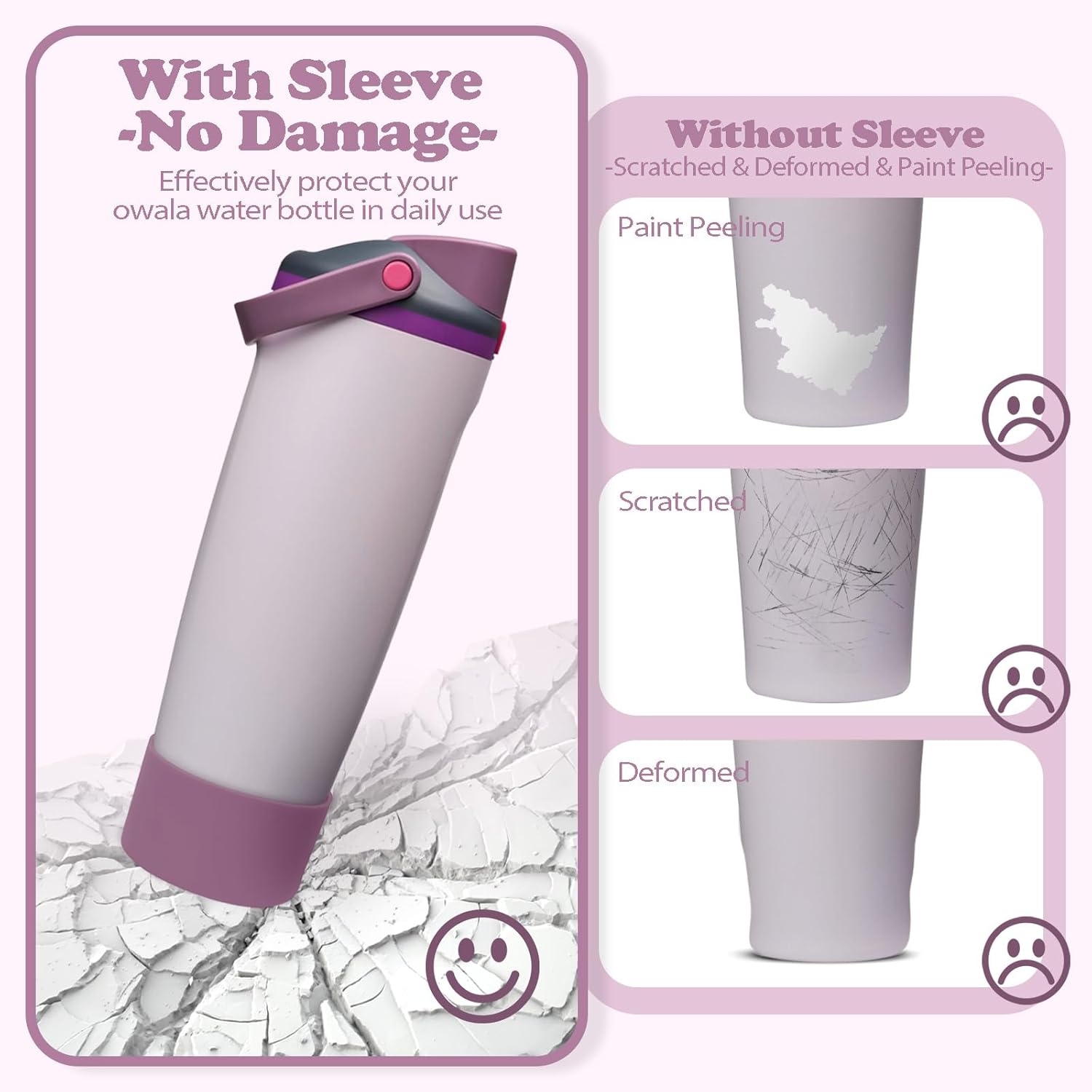 Silicone Boot for Owala 30oz & 40oz FreeSip Sway Bottles & Tumblers - Non-Slip, Scratch-Resistant, Stability Enhancer, Available in 12 Colors (Dreamy Field)