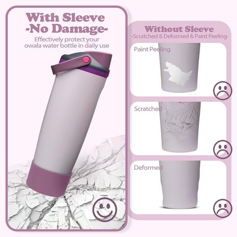 Silicone Boot for Owala 30oz & 40oz FreeSip Sway Bottles & Tumblers - Non-Slip, Scratch-Resistant, Stability Enhancer, Available in 12 Colors (Dreamy Field)