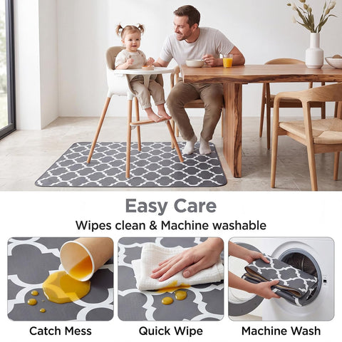 Splat Mat for Under High Chair, Waterproof Washable High Chair Floor Mat