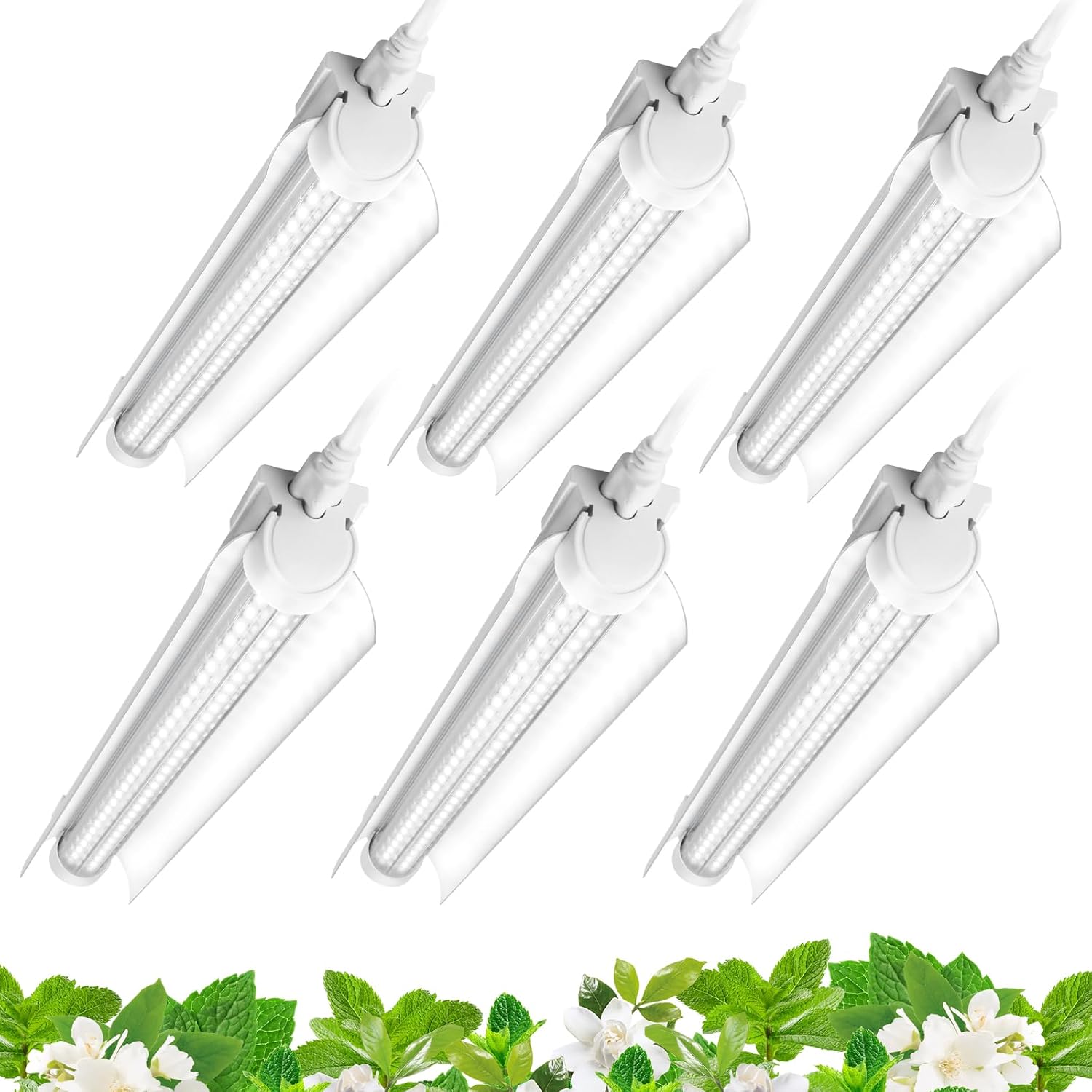 Barrina T8 1FT Grow Light, 5000K Full Spectrum LED Grow Light Strip, 6 Pack