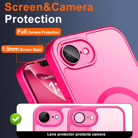 Magnetic for iPhone 17e Case & iPhone 16e Case, Hot Pink