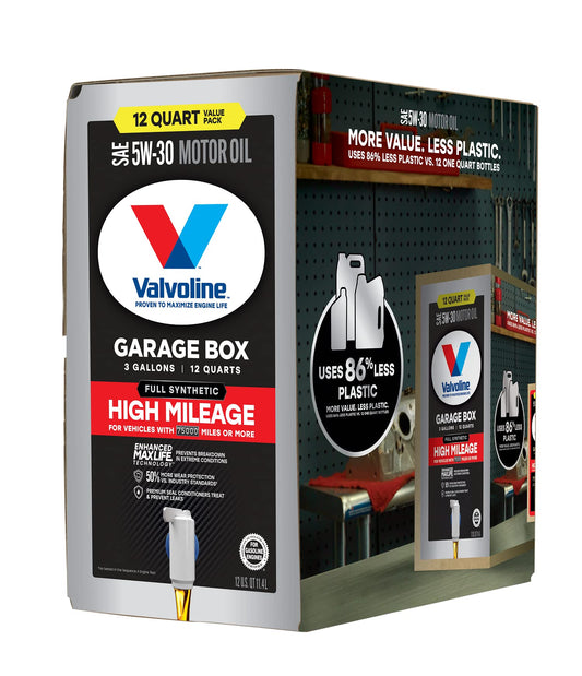 Valvoline Full Synthetic High Mileage with Enhanced MaxLife Technology 5W-30 12 QT Garage Box