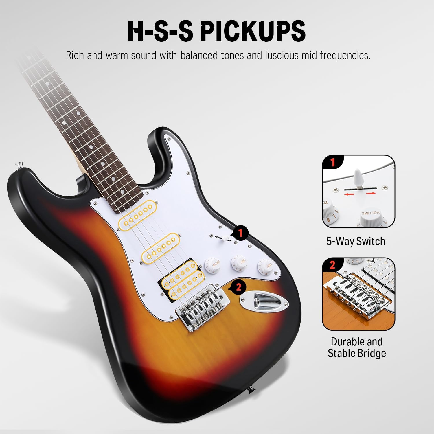 Donner DST-100S 39 Inch Full Size Electric Guitar Kit