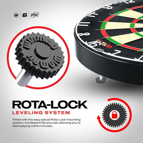 WINMAU Professional Bristle Dartboard - PDC Tournament Board with Official Tournament Specifications - Available in Blade 6 Single, Dual, Triple Core & Blade X Generations