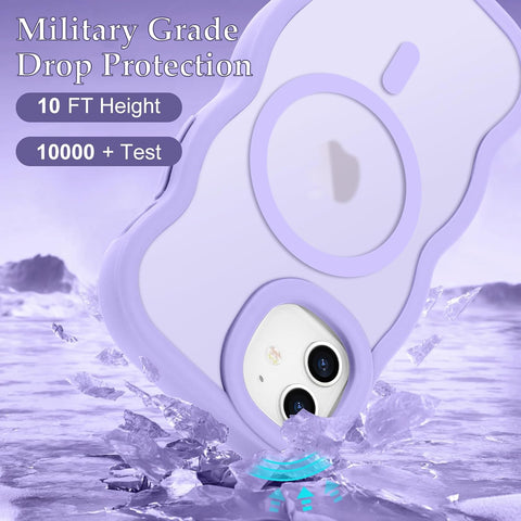 Pepmune for iPhone 12 Pro/12 Case Wavy Frame Translucent, Lavender