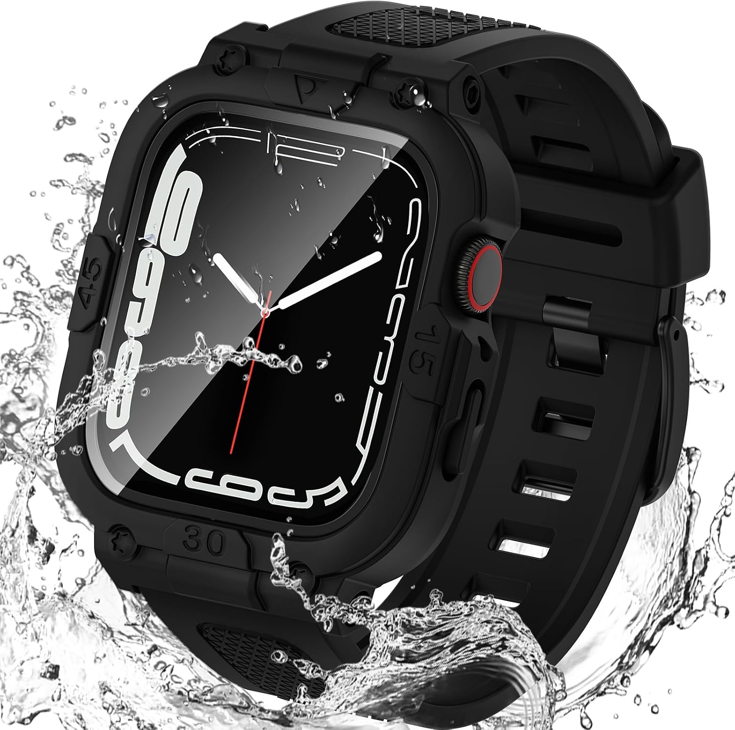 Goton 3 in 1 Waterproof Case with Band Compatible for Apple Watch
