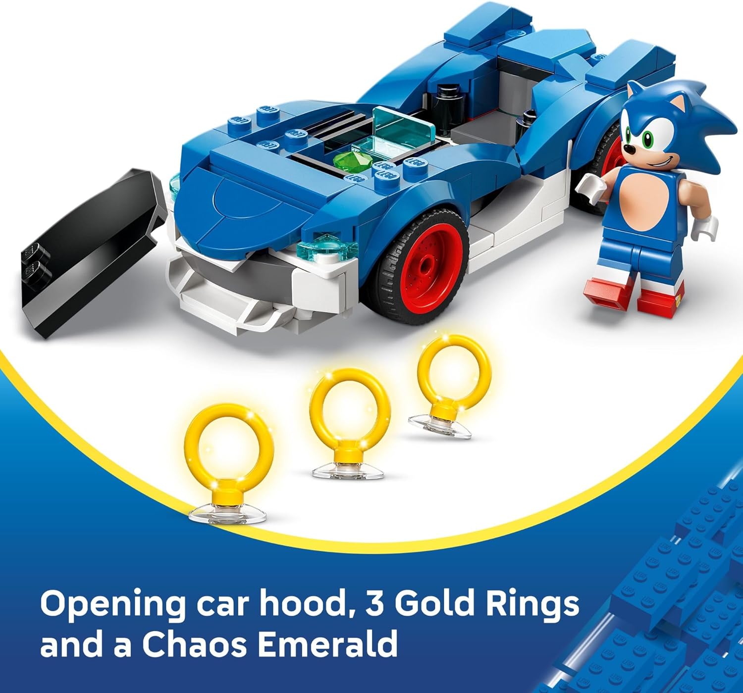 LEGO Sonic The Hedgehog Sonic: Speedster Lightning Race Car Toy for Boys & Girls - Toy Building Set W/Minifigure for Kids & Gamers, Ages 7+ - Gift Idea for Birthdays - 77117