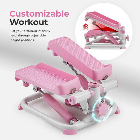 Sunny Health & Fitness Mini Stair Stepper w/Resistance Bands for Home Gym