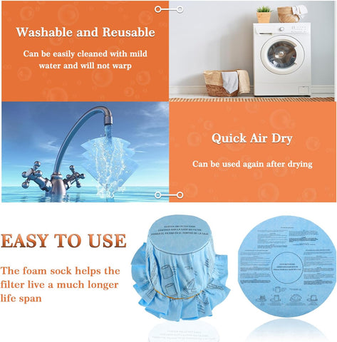 6Pack Reusable Wet/Dry Filter VF2002 90107 For Most Vacuum Cleaner