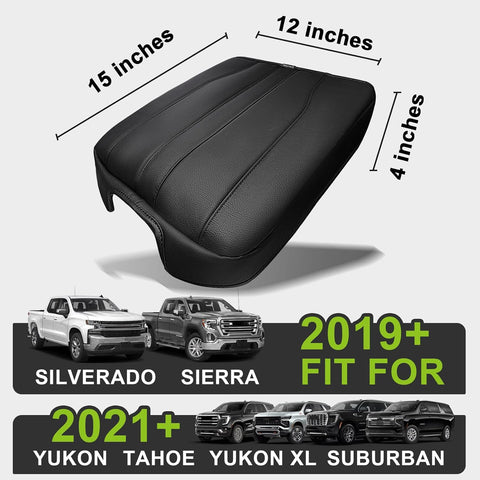 Muslogy Armrest Cover for Silverado Sierra 2019-2026, Regular Thick, Bucket