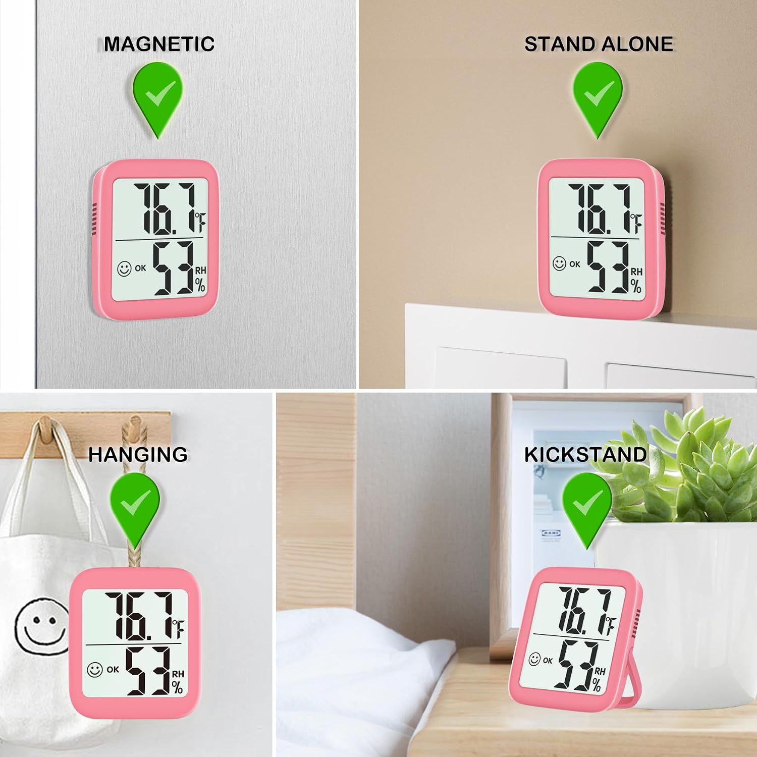Antonki 2 Pack Room Thermometer Indoor Hygrometer