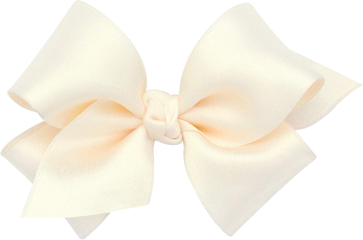 Wee Ones Girls' French Satin Hair Bow with a Knot Wrap Center, No-Slip Hair Clip, Handmade