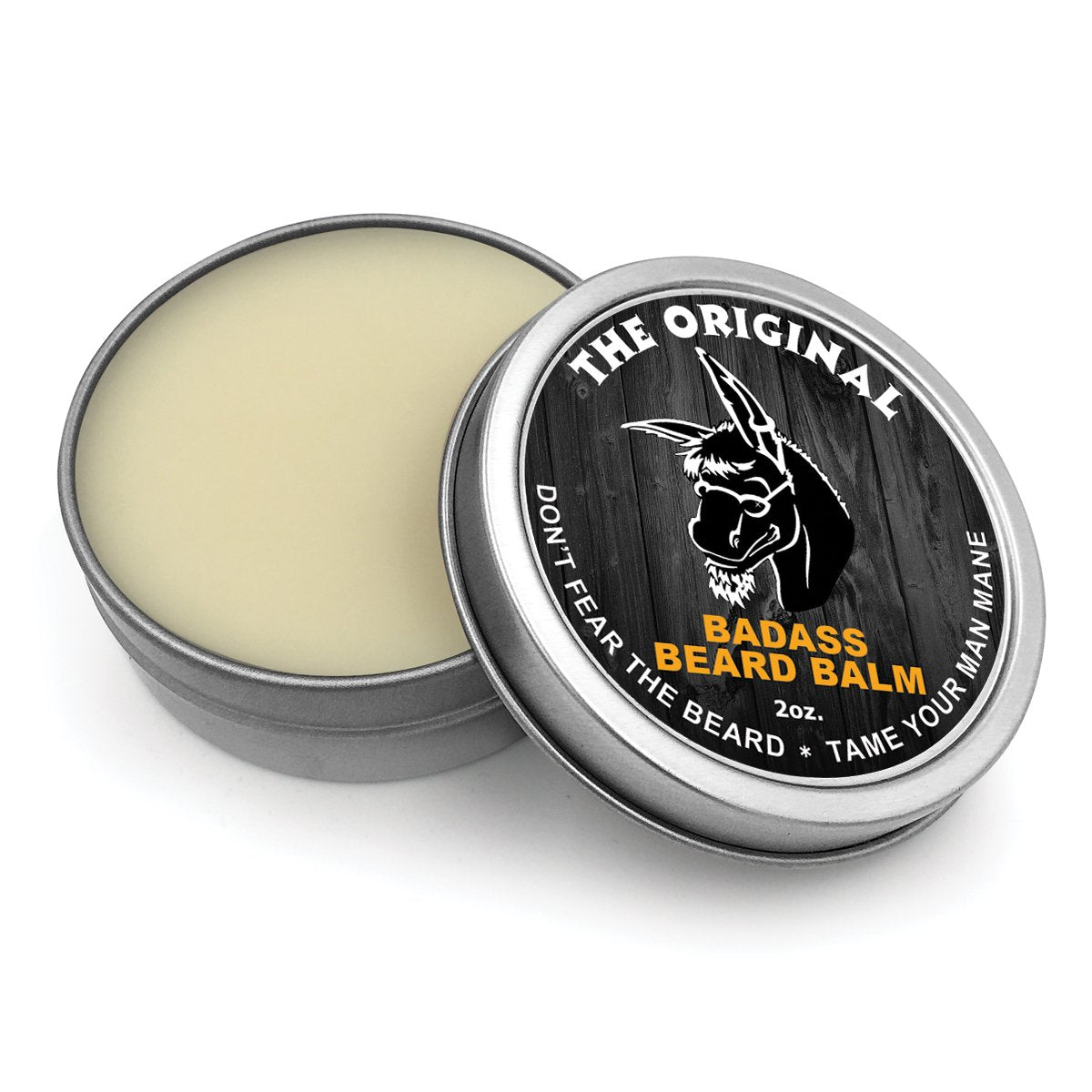 Badass Beard Care Beard Balm for Men - The Original Scent 2 oz - Shea Butter Argan Jojoba Beeswax - Sandalwood Bourbon Vanilla - Light Hold Beard Conditioner and Softener