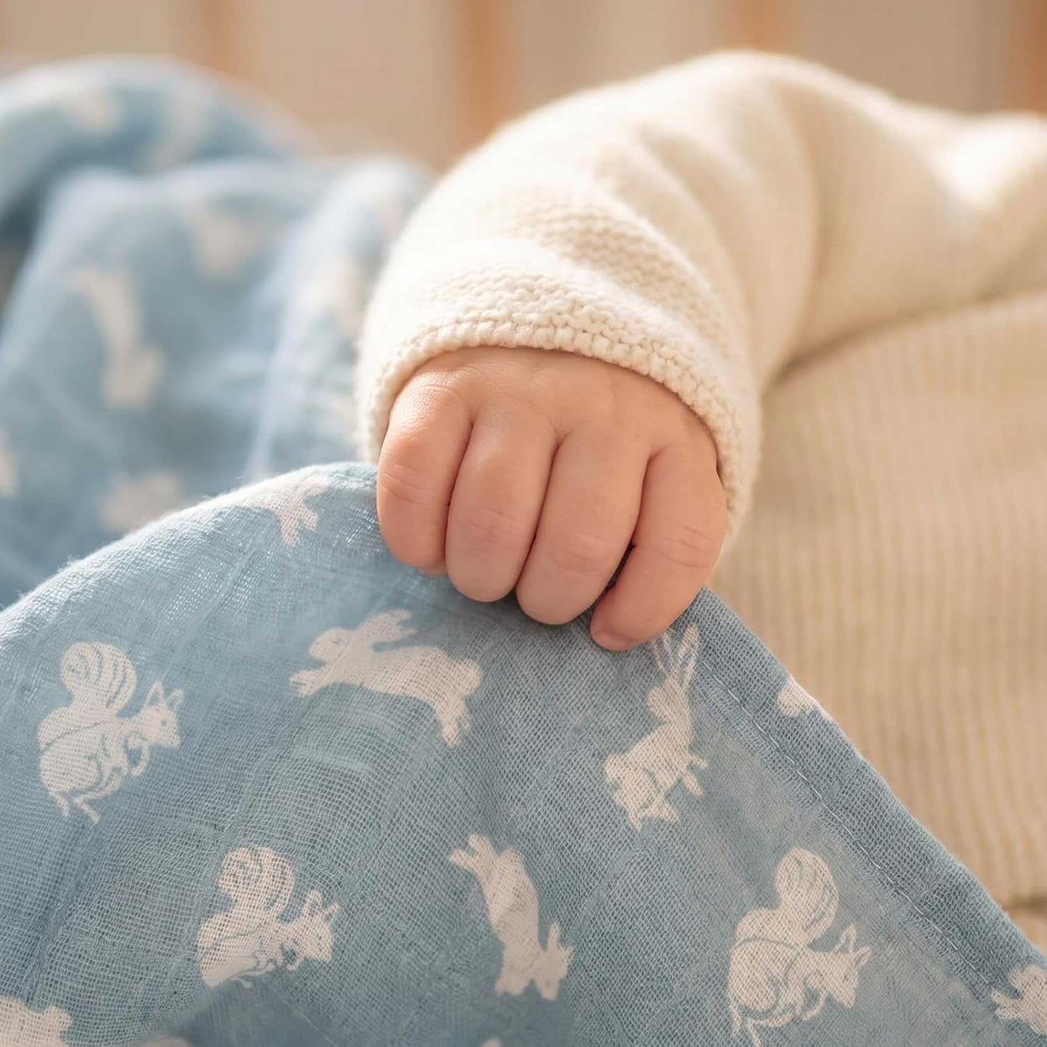 Muslin Swaddle Blankets for Newborn, Cotton Receiving Blanket
