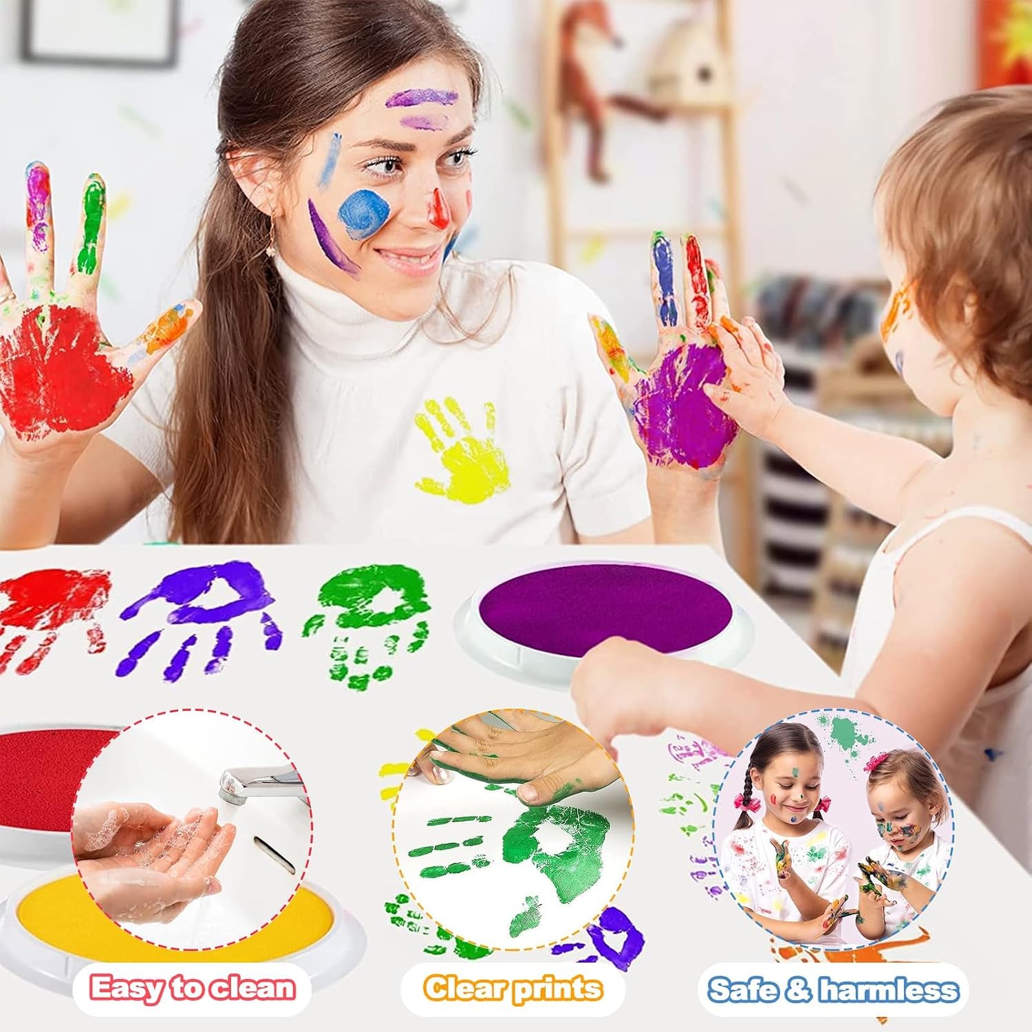Biggun 7" Large Ink Pad for Kids Craft Scrapbook Supplies Finger Paint