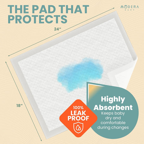 Organic Cotton Enhanced Disposable Changing Pad Liners | Large 18x24 Hypoallergenic Ultra Absorbent Waterproof Super Soft Quilted Underpads for Baby Diaper Table/Travel, Leak Proof Mess Free 100-Pack