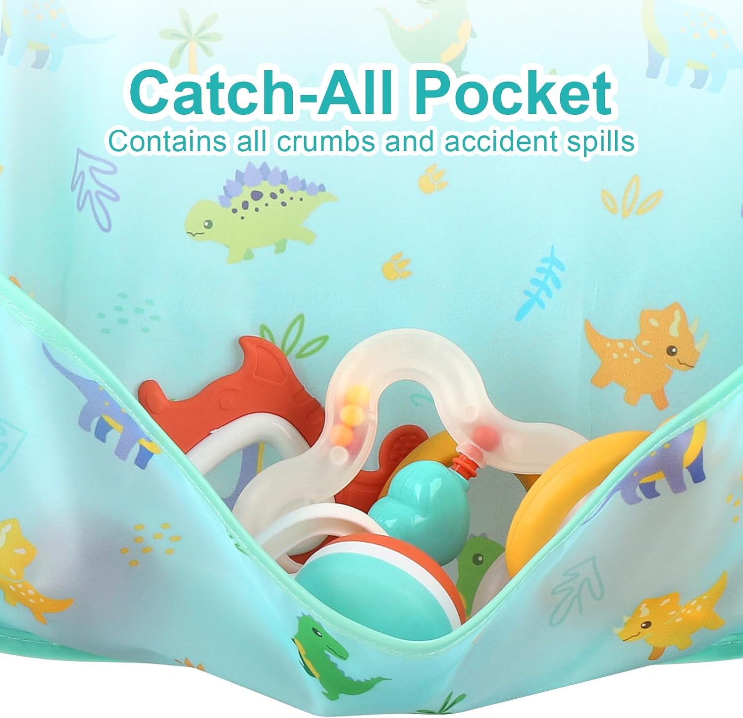 Accmor 5 Pack Long Sleeve Bibs, Baby Smock Waterproof Sleeved Bib Smock for Baby Toddler 6-36 Months