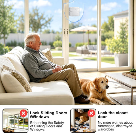 STERGDE Sliding Door Lock Bar Secures Your Home and Pets (6 Pack -Grey)