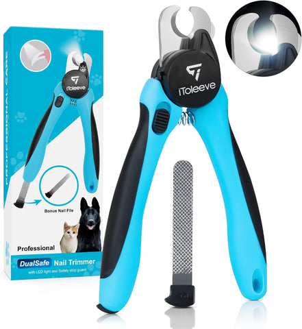 iToleeve LED Dog Nail Clipper with Light, Illuminates Nails Helps See Quick
