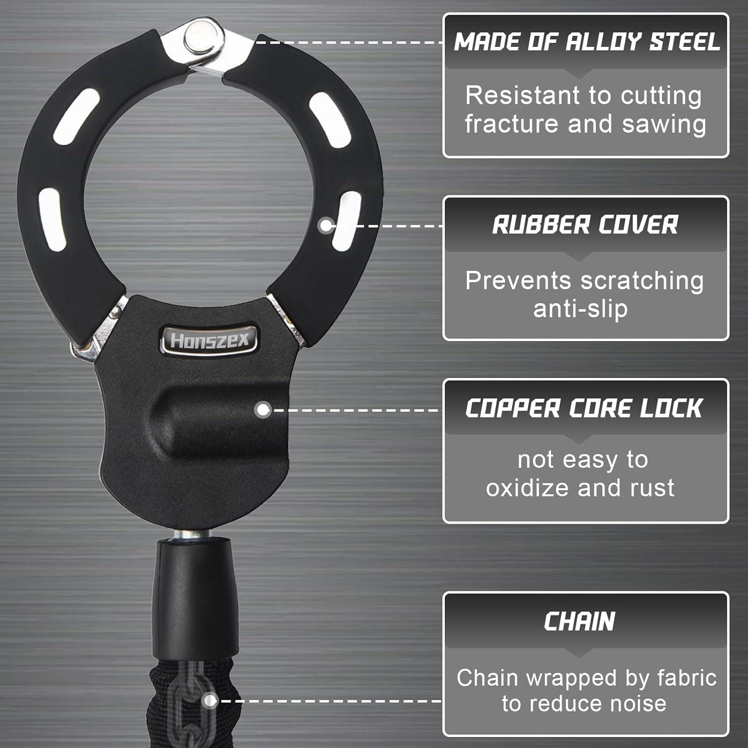 Scooter Lock, Bike Locks High Security with Key, 36.22inch Heavy Duty Bike Lock Chain, Accessories for Electric Scooter, E-Bikes