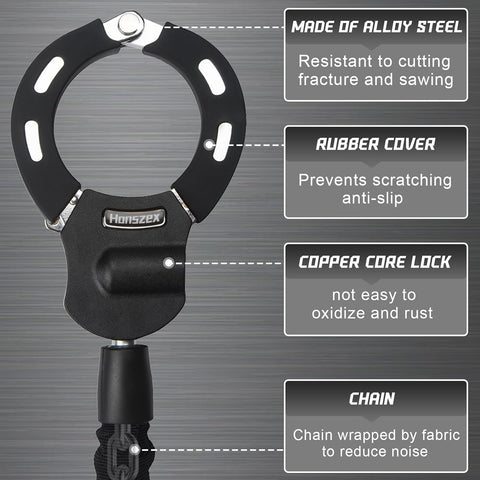 Scooter Lock, Bike Locks High Security with Key, 36.22inch Heavy Duty Bike Lock Chain, Accessories for Electric Scooter, E-Bikes