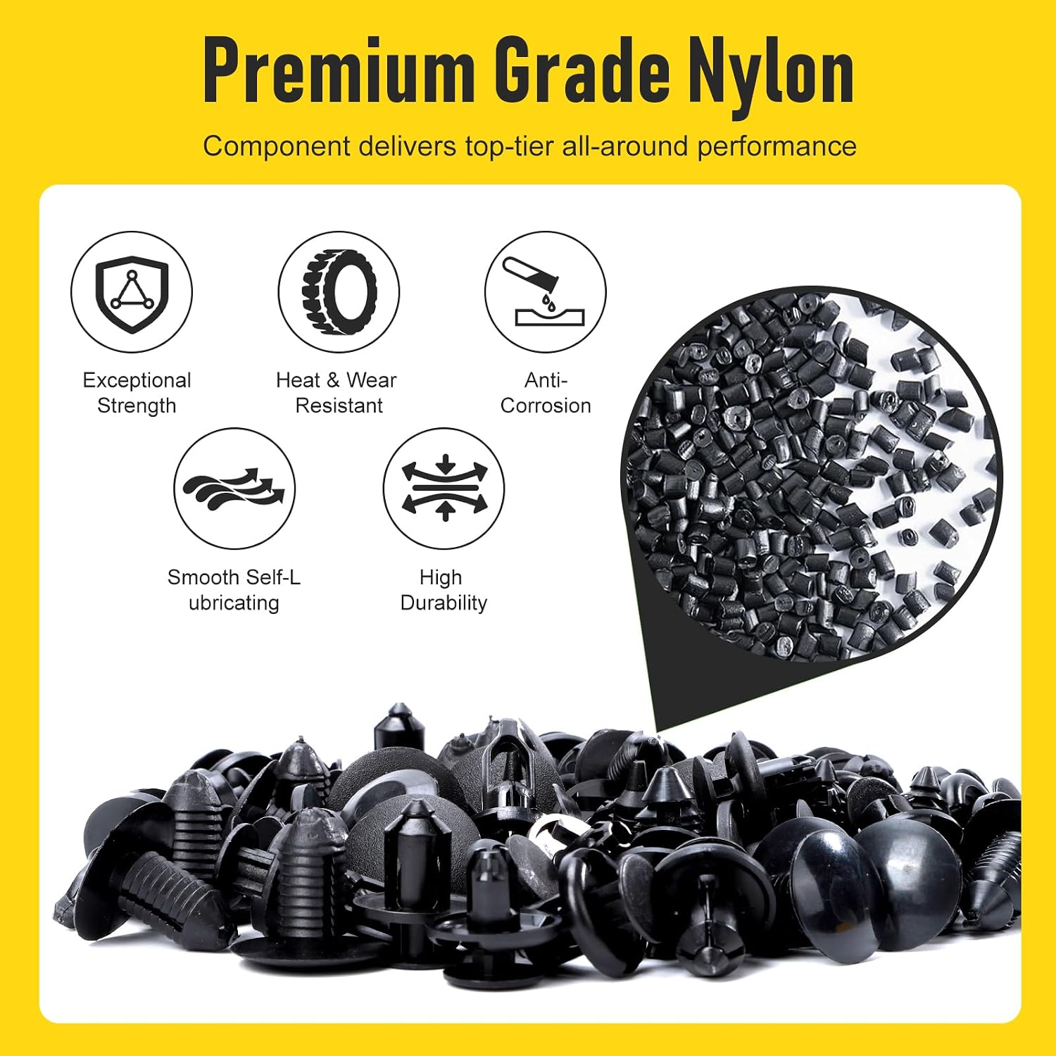 240PCS Car Bumper Retainer Clips Kit - Auto Plastic Rivets & Push Fasteners Set, Most Popular Sizes for Door Trim, Panel, Fender - Compatible with GM, Ford, Toyota, Honda, Chrysler