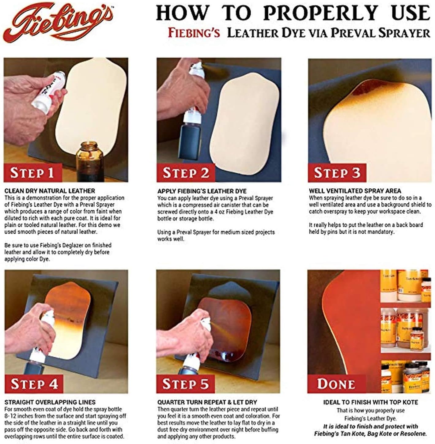 Fiebing's Leather Dye (4 Fl Oz, Mahogany) - Alcohol-Based, Penetrating, Permanent Dye for Shoes, Boots, Belts, Bags, Furniture - Includes Wool Dauber Applicator - Recolor & Restore Leathercraft