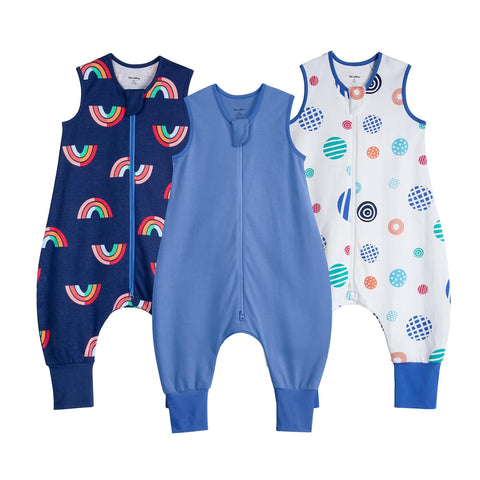 Toddler Sleep Sack with Feet Legs 2t-3t 100% Cotton 0.5 Tog 3 Pack