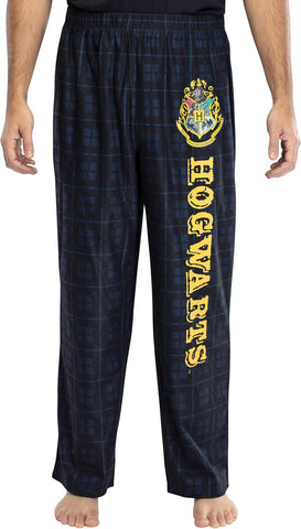 Harry Potter Men's House Crest Plaid Lounge Pajama Pants - All 4 Houses Gryffindor, Ravenclaw, Slytherin, Hufflepuff