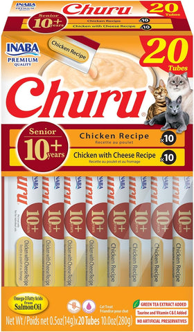 INABA Churu Senior Lickable Cat Treats, Chicken Variety, 20ct