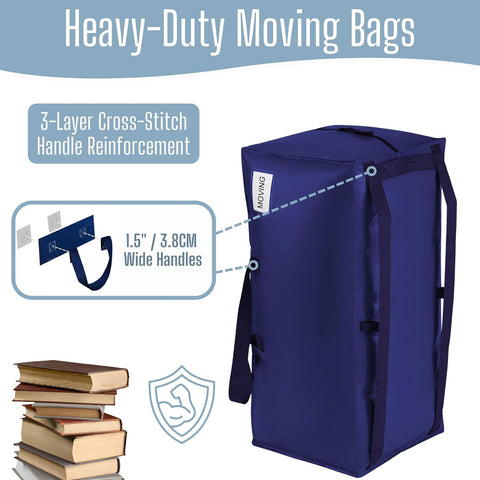 VENO 6 Pack Heavy Duty Moving Bags with Backpack Straps, Zippers & Handles, Extra Large Packing Bags for College Dorm Essentials, Moving Supplies Alternative to Cardboard Moving Boxes