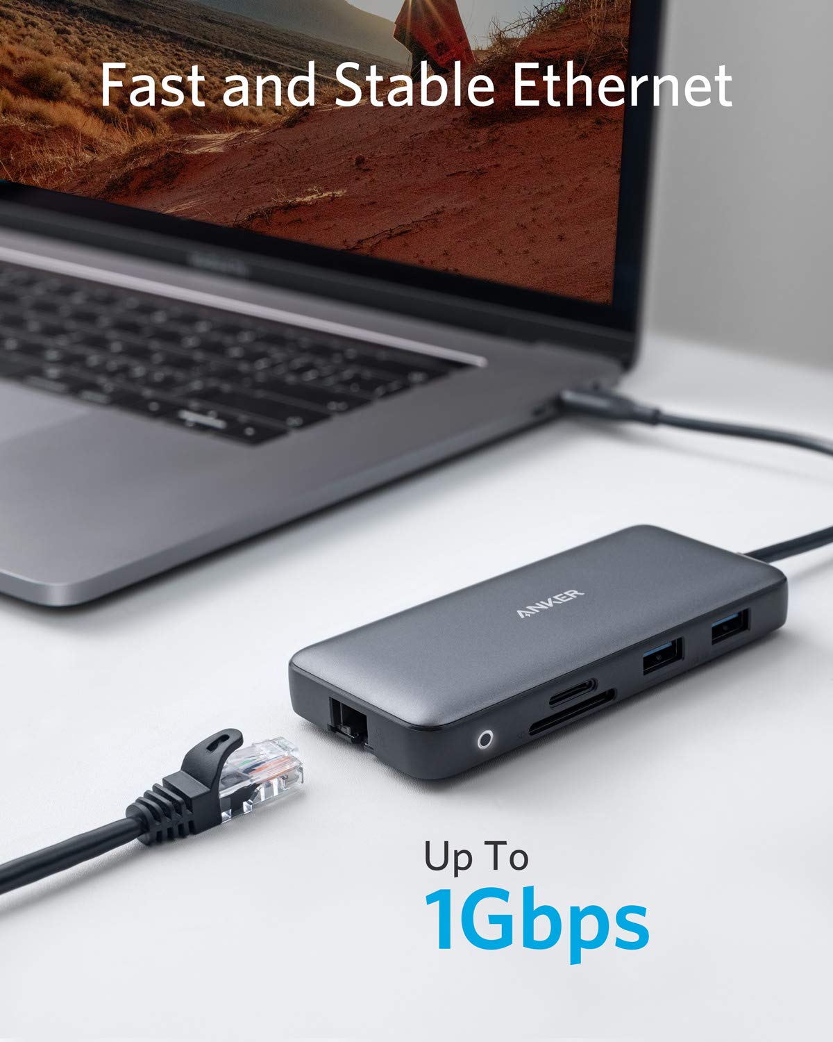 Anker 553 USB-C Hub, 8-in-1 USB C Dock, Dual 4K HDMI USB C to USB Adapter, 1 Gbps Ethernet USB Hub, 100W Power Delivery, SD Card Reader for MacBook Pro, XPS and More