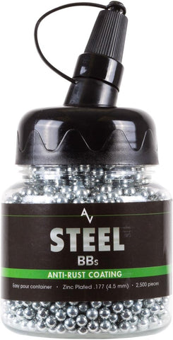 Air Venturi Steel BBS, 177 Cal, 5.1 Grains, Zinc-Plated, 2,500ct,Chrome