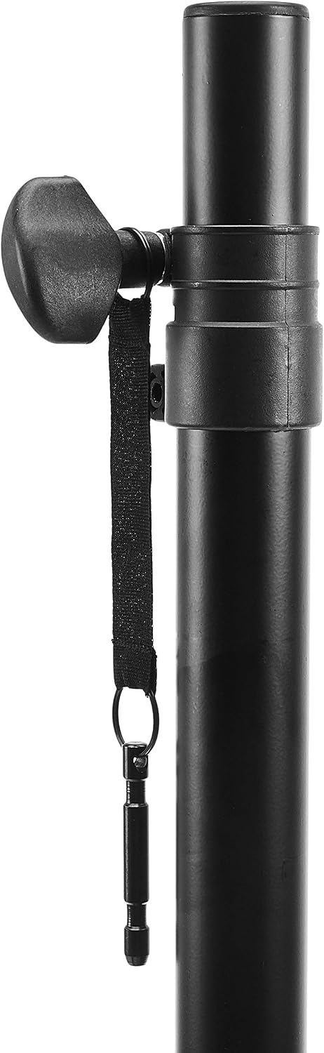 Amazon Basics Adjustable Height Tripod Speaker Stand, Sturdy Steel, Holds up to 99.2 lbs, 52" to 73", Black