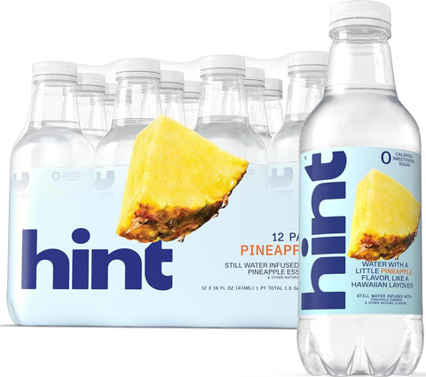 Hint Flavored Water Zero Sugar 0 Calories - Pineapple 16 FL Oz (12 pack)