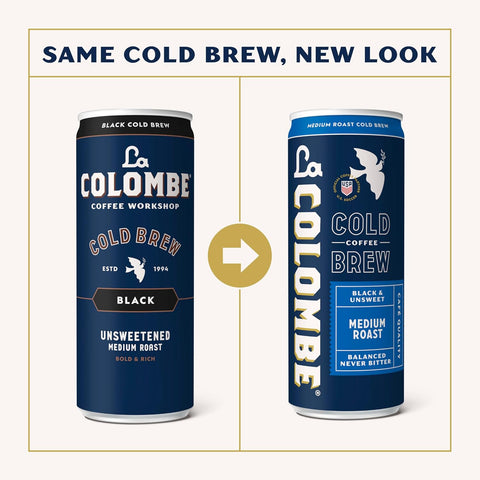 La Colombe Coffee, Cold Brew Black, Unsweetened, 11 fl oz Cans (Pack of 12), Coffeehouse Quality, Natural Sweetness, Specialty Grade Coffee Beans, Ready-to-Drink On-the-Go