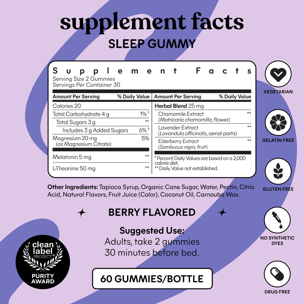 Lemme Sleep Gummies with 5mg Melatonin, 30-Day Supply