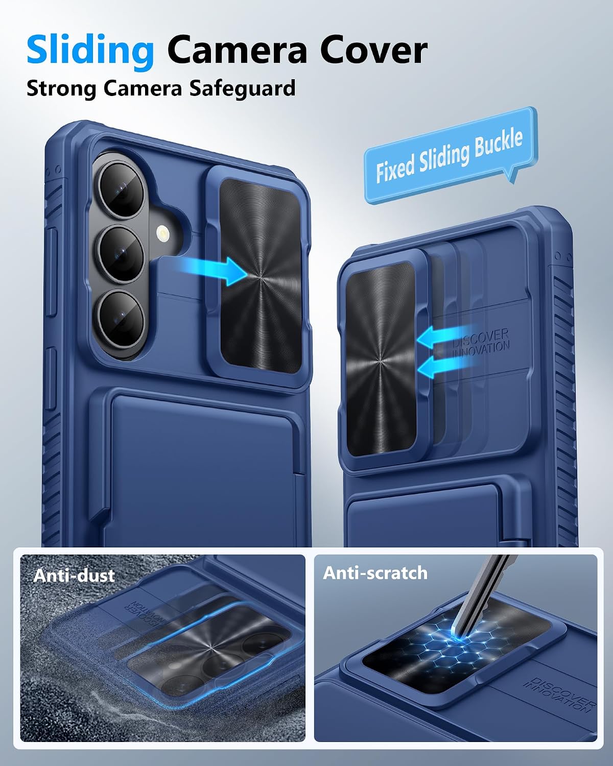 ATATOO for Samsung Galaxy S26 Wallet Case with Card Holder (4 Cards), Blue