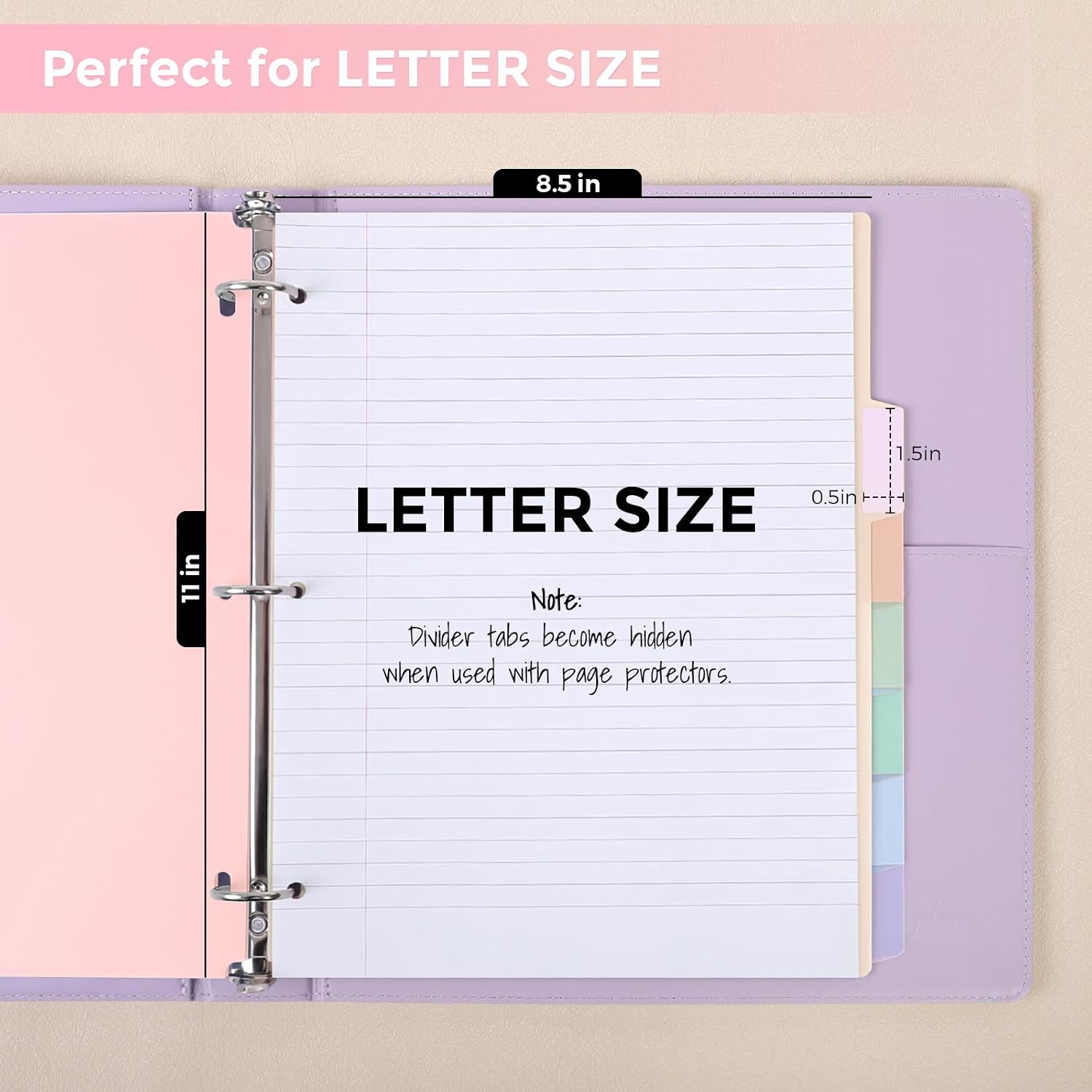 SKYDUE 8 Tab Write & Erase Durable Plastic Dividers for 3 Ring Binders