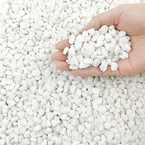 FANTIAN 2 lbs White Rocks for Plants, 3/8 Inch Aquarium Gravel, Pea Gravel