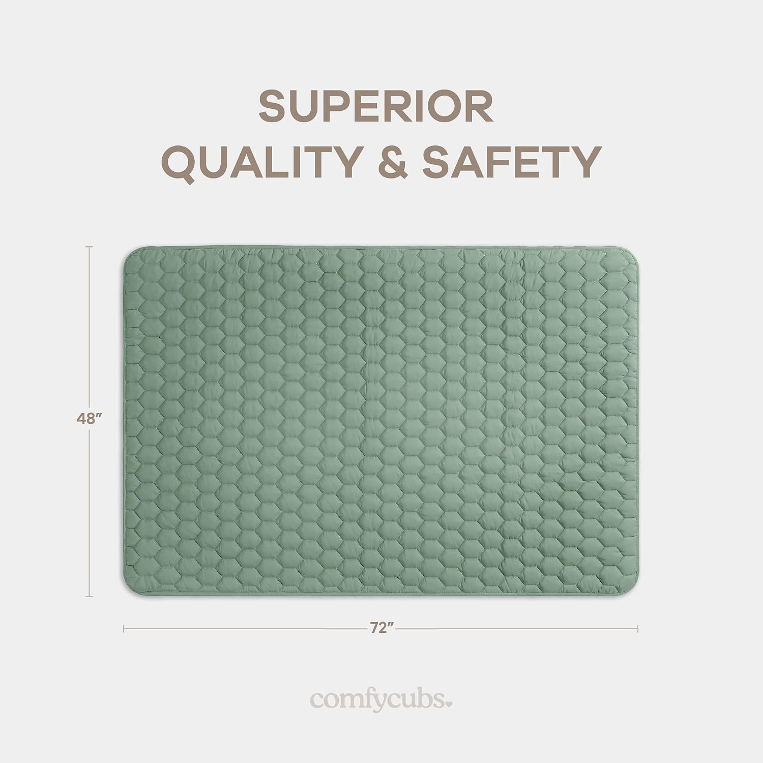 Comfy Cubs Rectangle Kids Play Mat Med 48x72in Baby Floor Mat - Fern