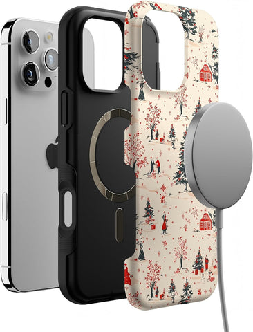 Casely iPhone 16 Pro Case | Winter Nostalgia | Vintage Holiday | Bold Protective Design | MagSafe Compatible Design