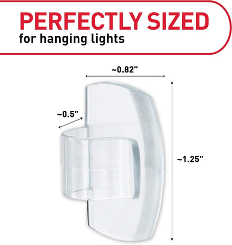 Command Outdoor Light Clips, Clear, 20 Clips, 24 Weather Resistant Strips