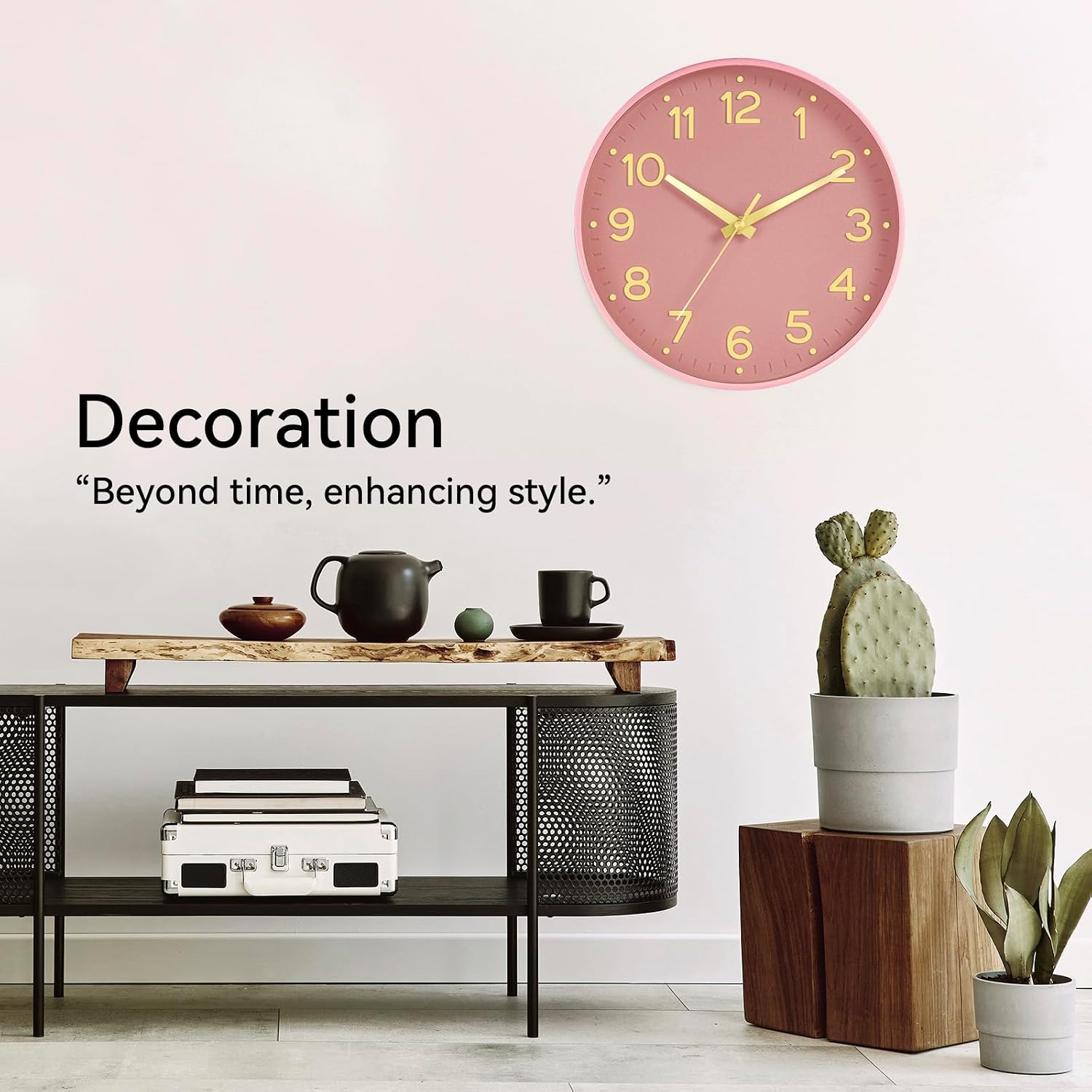 Roymnie 8 Inch Wall Clock, Battery Operated Silent Non Ticking Analog