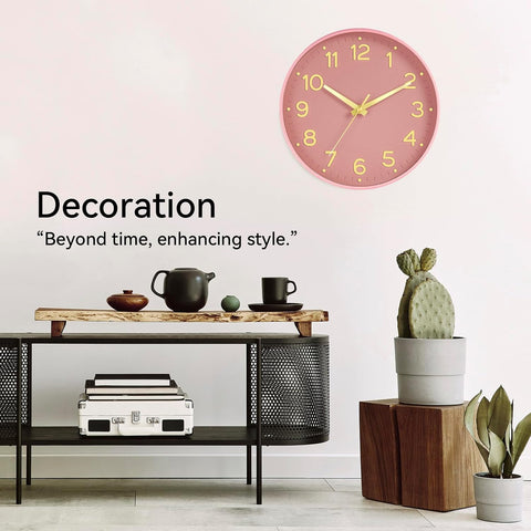 Roymnie 8 Inch Wall Clock, Battery Operated Silent Non Ticking Analog