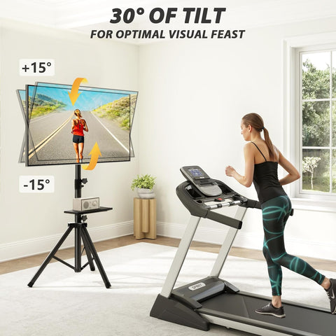 TVON TV Tripod Stand with Shelf for 23-80 inch TVs Holds up to 100lbs