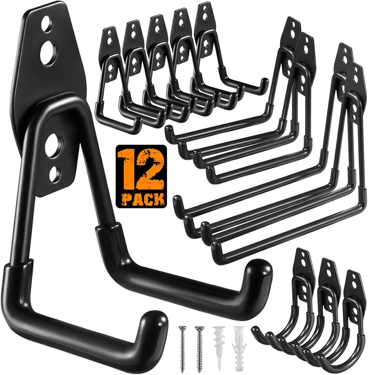 HUPBIPY 12 Pack Garage Hooks Heavy Duty, Wall Mount Ladder Hooks